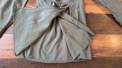 Zara Green Collared Long Sleeve Solid Wrap Shirt Dress Short S Pocket Zipper