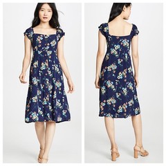 Capulet Mae Midi Dress Size XS Floral Button Front Ruffle Sleeve