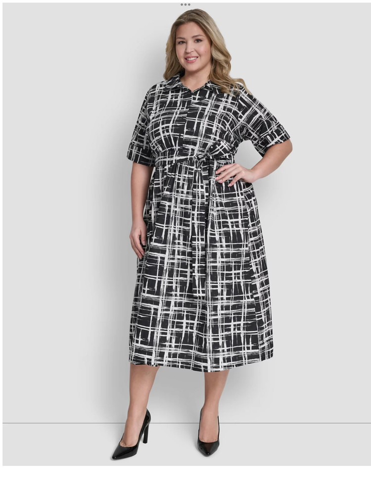 NWT DKNY Plus Size Collared Button Down Dress, size 20W, $139