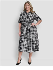 NWT DKNY Plus Size Collared Button Down Dress, size 20W, $139