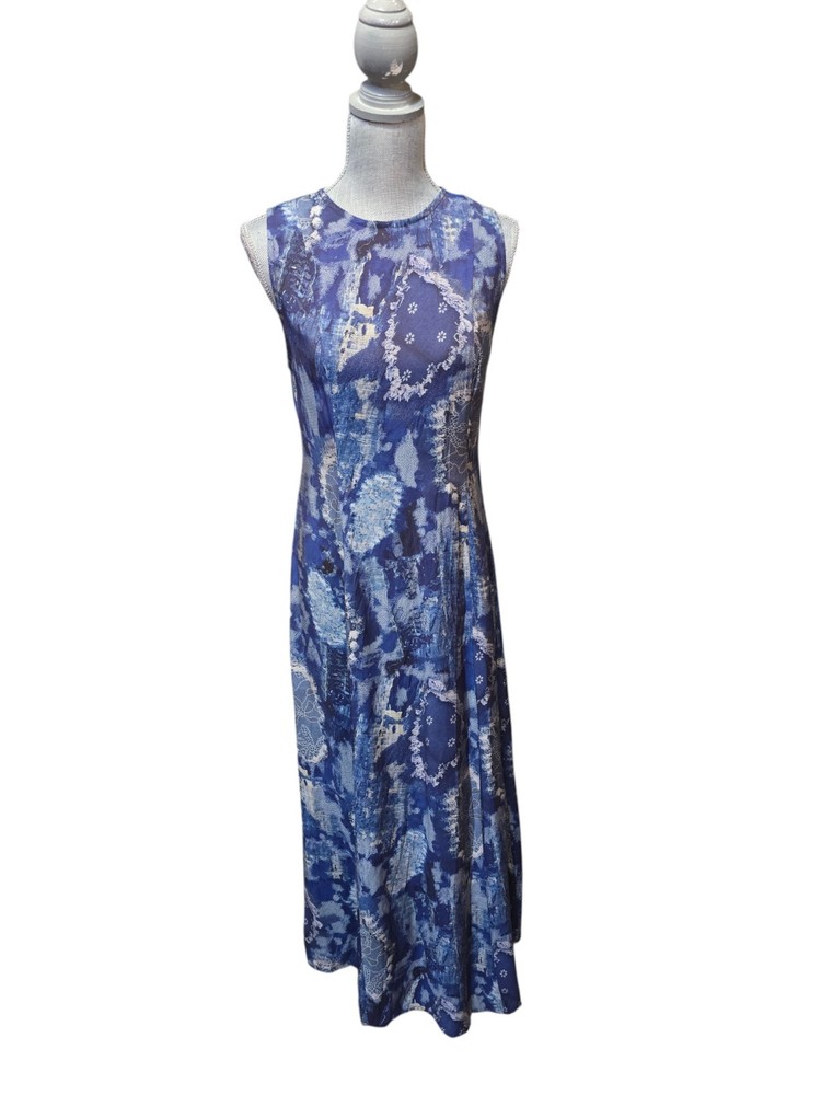 Luella Apparel Women&rsquo;s Size Small Blue Sleeveless Maxi Dress With Sample Tags
