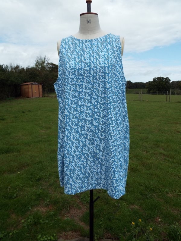 MARKS & SPENCER Linen Rich Sleeveless Mini Shift Dress UK 22 Reg BNWT RRP £29.50