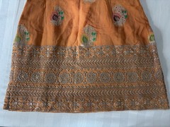 Beautiful Indian dress suit in yellow-orange color for Punjabi Pakistani
