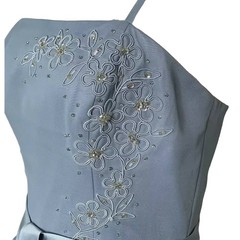 Da Vinci A Line Spaghetti Strap chiffon evening dress light blue sz 10