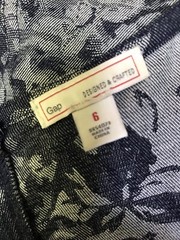 GAP *SIZE 6* ROLL CUFF MEDIUM INDIGO DENIM FLORAL SHIFT DRESS *EUC*