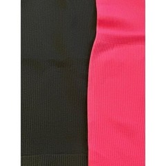 OQQ Womens 2 Pack Seamless Ribbed Bodycon Dresses Black Hot Pink Size L