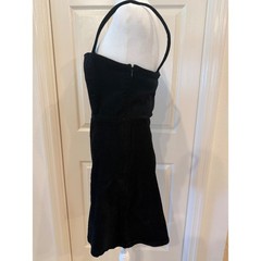 ⁠Forever 21 Black Corduroy Square Neck Sleeveless Overalls Pinafore Dress M⁠