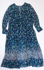 Free People See It Through Maxi Dress L Twilight Combo Floral Boho Sheer