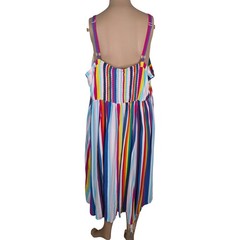 Torrid Pride Rainbow Stripe Challis Skater Midi Dress 2X – Pockets & Adjustable