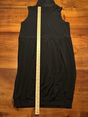 Blu Sage Black Turtleneck Sleeveless Pleat Bubble Hem Stretch Dress Sz Large