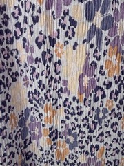 Bonmarche Pleated Dress UK 22 Purple Floral Midi V Neck Elastic Waist