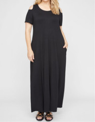 Catherines Plus BLACK GRAMERCY OPEN-SHOULDER MAXI DRESS 4X, 30/32