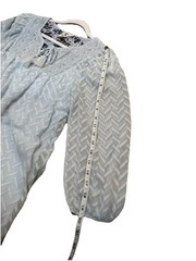 Anthro One September Carraroe Peasant Dress XS Blue Boho Chevron Smocked Tunic
