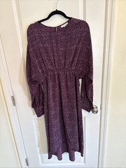 Prologue Plum Purple Printed Dress Casual Party Women Size Large