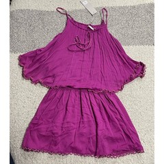 Solitaire Mini Layered Tank Dress Women&rsquo;s Size Small Fuchsia Flirty