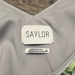 Saylor Sallie Rainbow Sequin Midi Wrap Dress Silver Red Pink Blue Green Size XS