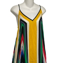 Jealous Tomato Dress Medium Bold Multicolor Rayon Handkerchief Hem Maxi Sundress