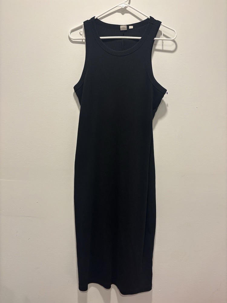 Gap Black Ribbed Tank Midi Dress Womens M