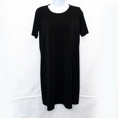 Asos Maternity Back Pleated Shift Dress Women 6 Black Short Sleeve Keyhole Q09