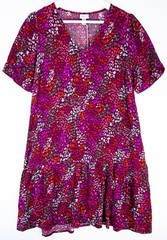 A New Day Mini Shift A-Line Dress Women&rsquo;s Size XS Tiered V-Neck Multicolor