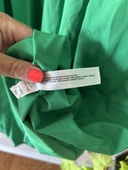 Eloquii Size 24 Plus Green Solid Pleated A-Line Midi Dress Scoop Neck Zip
