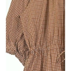 Max Mara Weekend Line Brown White Check Shirt Dress Midi Cotton Women Sz 40