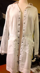 GORGEOUS, EDUN EYELET COLLARED BUTTON DOWN DRESS, SIZE L, FREE SHIPPING