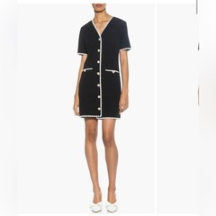 NWT Alexia admor Jaiya Short Sleeve Button Front Dress black sz 4