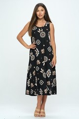 Travel Knit Dress, long A-Line Tank, Stretchy NO-IRON poly/span. #370
