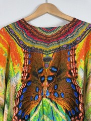 Shahida Parides One Size Flowing Beaded Kaftan v-neck tie dress painting
