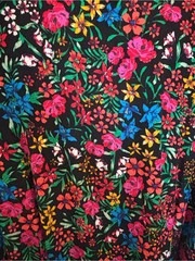 GAP Floral Midi Dress Size S Black Multicolor Garden Print Spring Summer Outfit