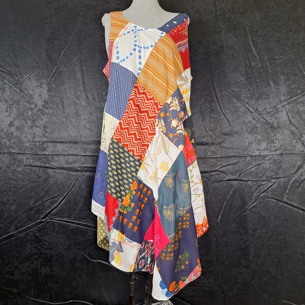 Jessica Taylor 100% Cotton Patchwork Dress Womens Hippie Boho Festival Cottage