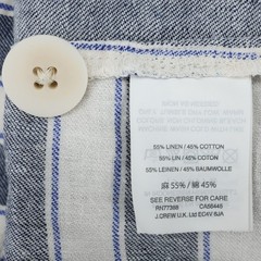 Madewell Dress Womens XL Blue White Stripe Linen Cotton Blend Back Buttons Beach