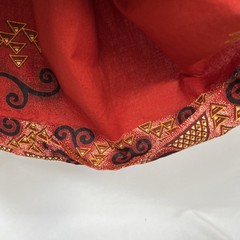 Vtg Tropical Maxi Dress Womens M Red Head Scarf Tribal Aruba *Read Measurements*