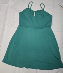 Shein Women&rsquo;s Teal Spaghetti Strap A Line Mini Dress Size Large NWOT