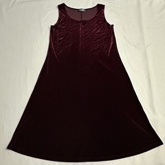 Sympli Canada Velvet Dress Womens 4 Holiday Maroon Burgundy Sleeveless Lagenlook