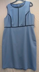 Black Label By Evan Picone Light Blue and Black Sleeveless Shift Dress Sz 16