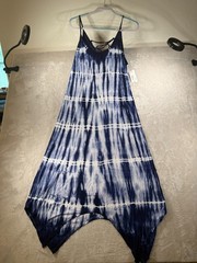A.N.A. Ripping Tye Dye Maxi Dress Handkerchief Bottom NWT Size Large (A19-21)