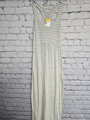Marine Layer Supima Cotton Racerback Maxi Dress M Striped Stretch Minimalist NEW