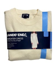 Lands&rsquo; End Women&rsquo;s Long Sleeve Relaxed Fit Crewneck Sweater Dress