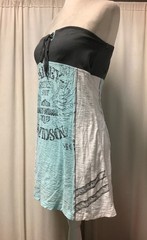 Harley Davidson Restless Spirit Strapless Graphic Lace Up Front Mini Dress M