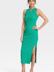 Universal Thread™ Rib-Knit Maxi Bodycon Dress Green