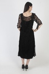 Vintage Black Edwardian Dress Victorian Thurn Deco Crochet Flapper 20s 30s Gown