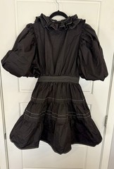 Sofie the label Black Ruffle Puff Sleeve Dress w/ Pockets Size M