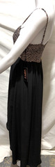 Tilly&rsquo;s Lira Medium Black With Leopard Print Hi Low Spaghetti Strap Sundress