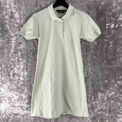 Burberrys Size M Minimalist Mini Polo Shirt Dress Green Short Sleeve Collar