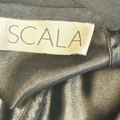 Scala 90s Y2K Pure Silk Black Floral Ribbon Midi Whimsigoth Dress Large Vtg
