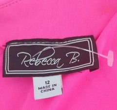 Women&rsquo;s Rebecca B. Hot pink one-shoulder ruched midi bodycon dress Sz 12 w Slit