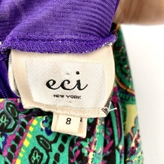 ECI New York Green Boho Sundress Womens 8 Patchwork Paisley Babydoll Shift Beach