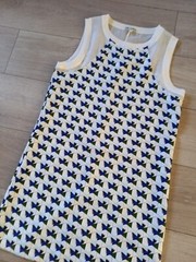 Oeuvre White Sheer & Geometric Print Tunic Dress Casual Holiday Boho Retro UK10